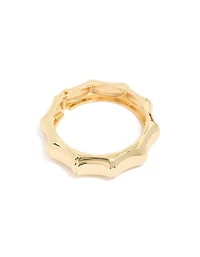Gold Plated  Bamboo Statement Bangle