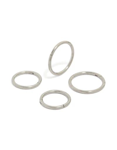 Mens Waterproof Stainless Steel Mixed Size Sleeper Earrings 2-Pack