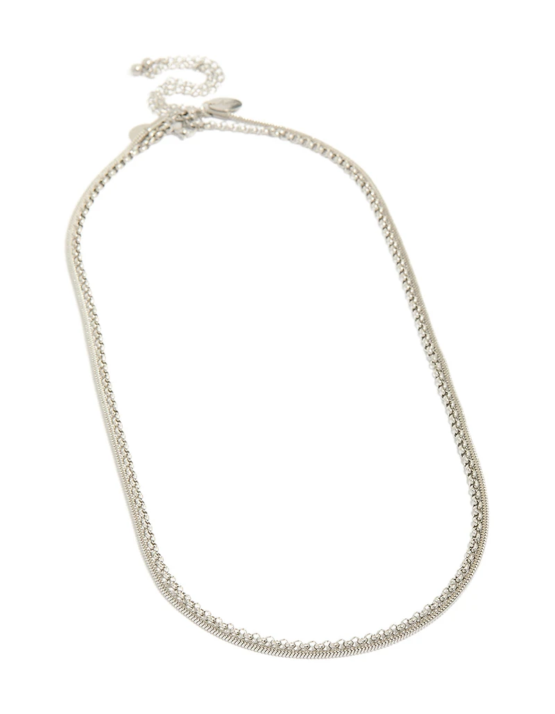Colliers pour hommes en acier inoxydable étanche, mini chaîne serpent, ensemble de 2