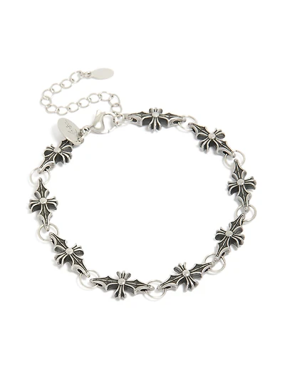 Mens Waterproof Stainless Steel Cross Link Bracelet