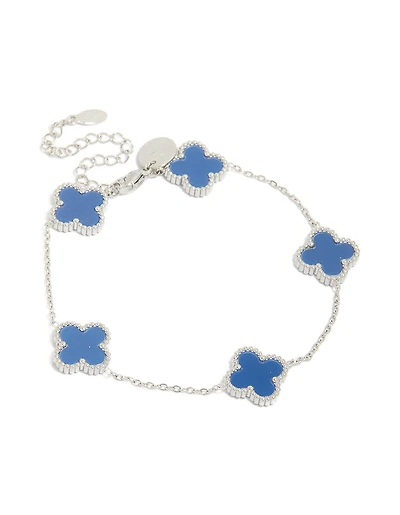 Bracelet pour homme étanche en acier inoxydable avec chaîne en trèfle marine