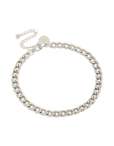 Mens Waterproof Stainless Steel Classic Curb Chain Bracelet