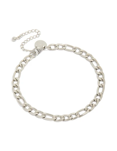 Mens Waterproof Stainless Steel Figaro Chain Bracelet