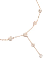 Rose Gold Cubic Zirconia Mini Floral Y-Necklace