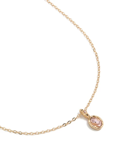 Collier pendentif rond en diamant rose et or
