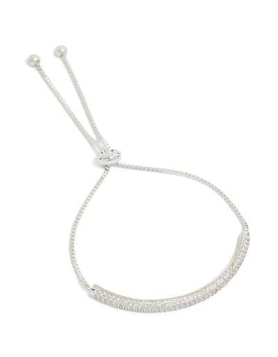 Silver Plated Cubic Zirconia Pavé Toggle Bracelet