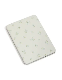White Blue Bow Printed Rectangle Compact Mirror