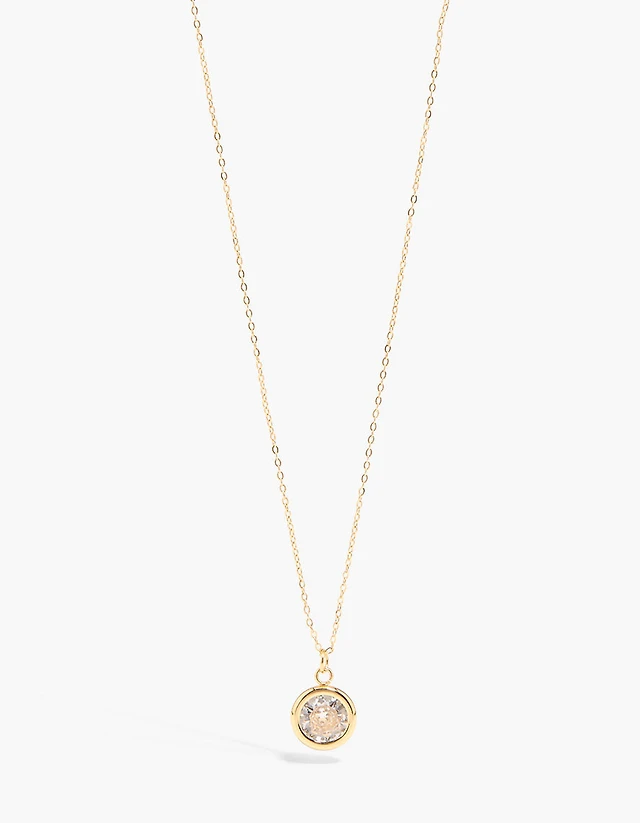 Waterproof Gold Plated Stainless Steel Fine Cubic Zirconia Slider Bezel Necklace
