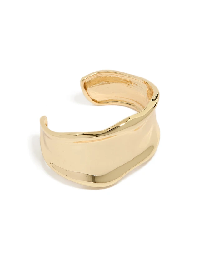 Gold Plated Wavy Wrist Cuff