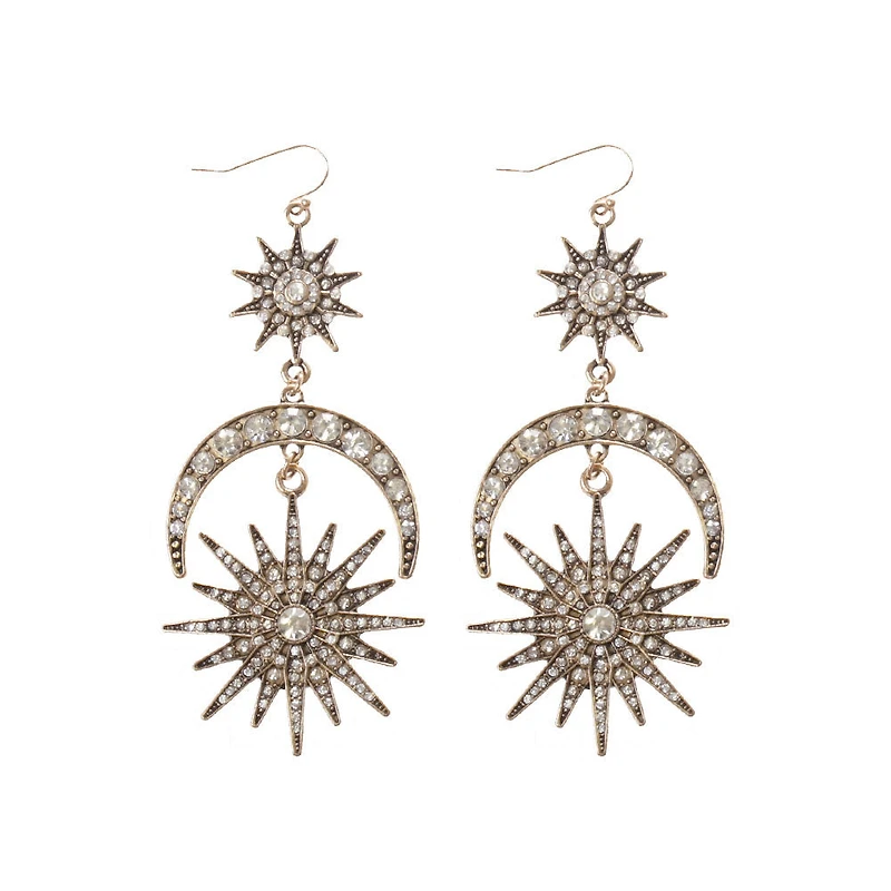 Celestial Crystal Drop Earrings