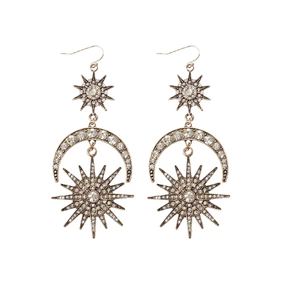 Celestial Crystal Drop Earrings