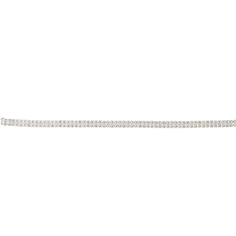 Silver Fine Double Strand Diamante Choker