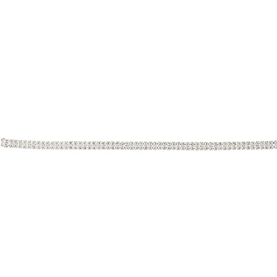 Silver Fine Double Strand Diamante Choker