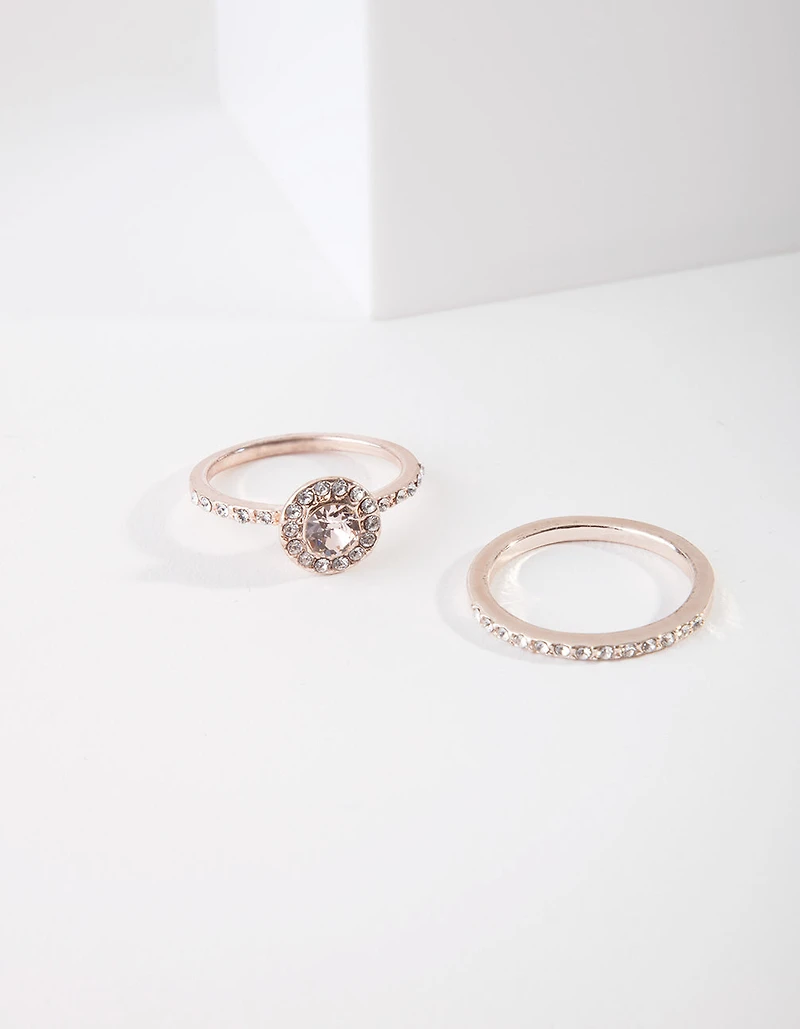 Rose Gold Pink Diamond Simulant Ring