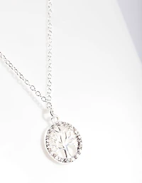 Sterling Silver Cubic Zirconia Tree Of Life Necklace