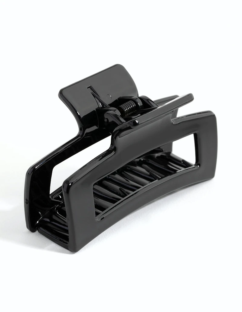 Black Rectangle Outline Hair Claw Clip