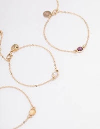 Gold Stone Bracelet & Anklet Set