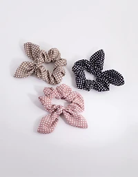 Spotty Bunny Ear Scrunchie Pack