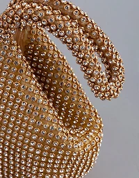 Gold Diamante Triangular Purse
