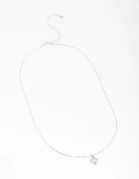 Silver Diamante Heart Necklace