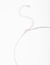 Silver Diamante Heart Necklace