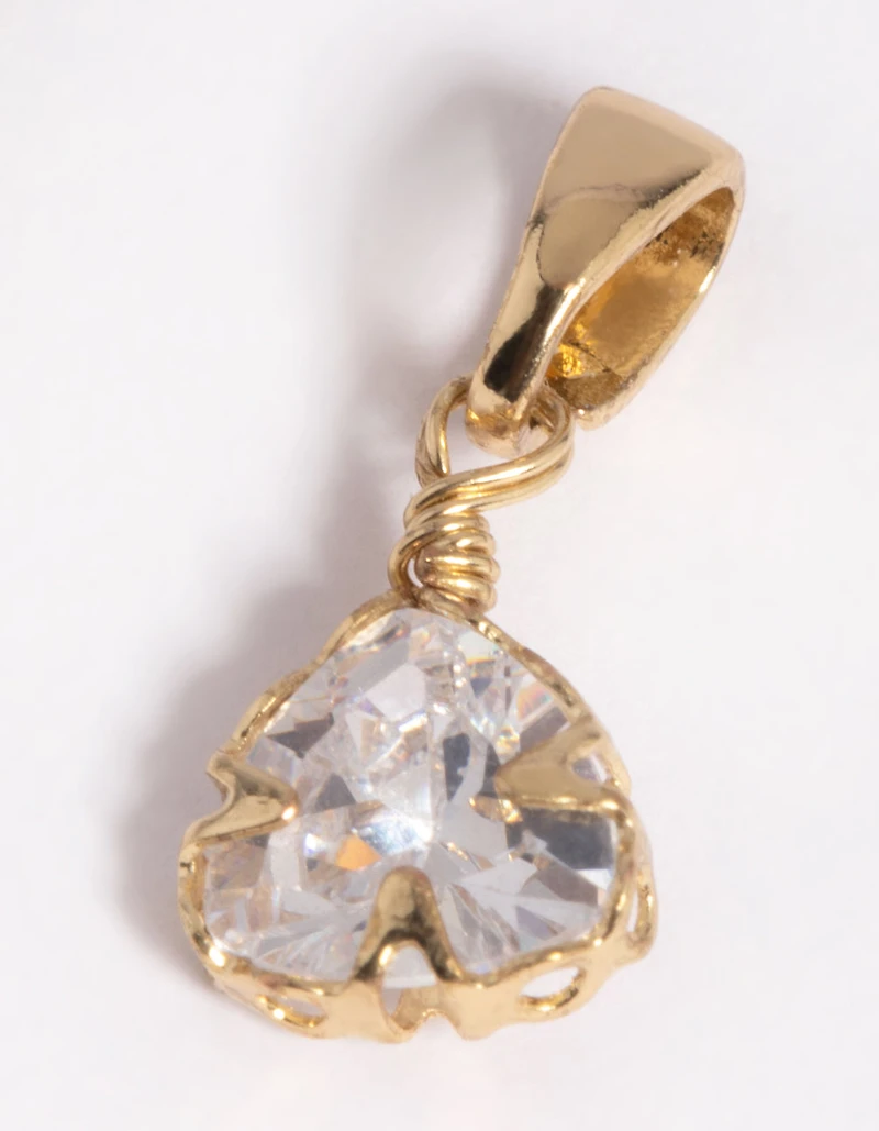 Gold Plated Diamante Triangle Charm