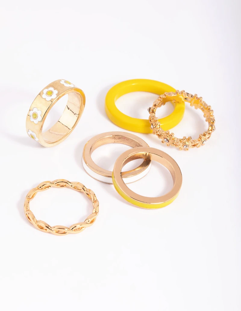 Gold Daisy Ring Pack