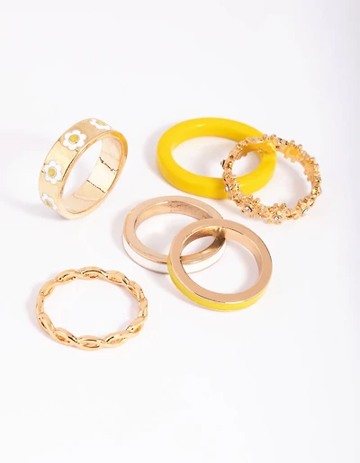 Gold Daisy Ring Pack