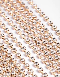 Gold Diamante Waterfall Ponytail Clip