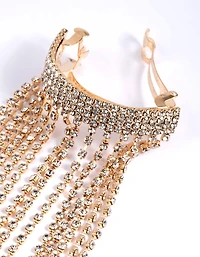 Gold Diamante Waterfall Ponytail Clip