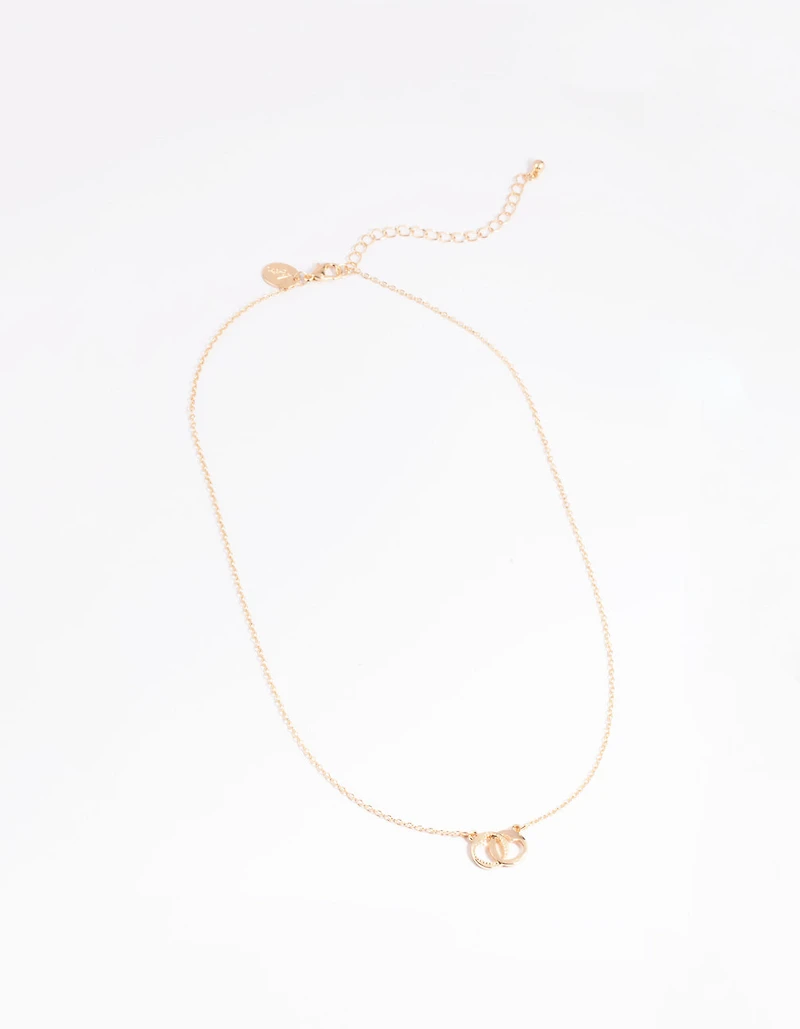 Gold Interlocked Heart Necklace