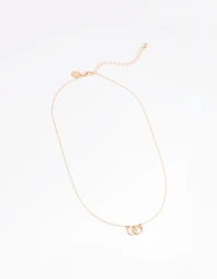 Gold Interlocked Heart Necklace