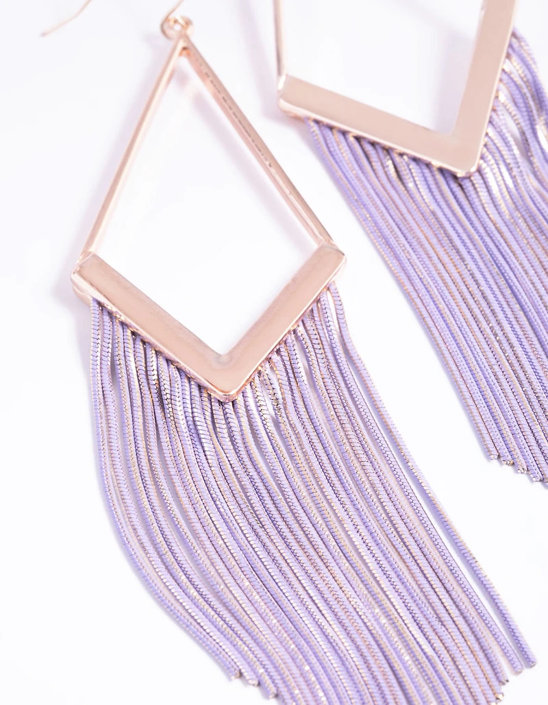 Rose Gold Snake Chain Drop Earrings