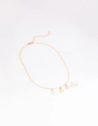 Kids Pastel Daisy Necklace & Ring Set