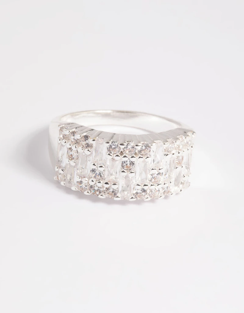 Silver Plated Mixed Shape Cocktail Ring