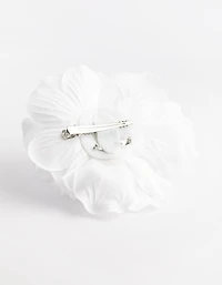 White Trio Rose Large Corsage Clip
