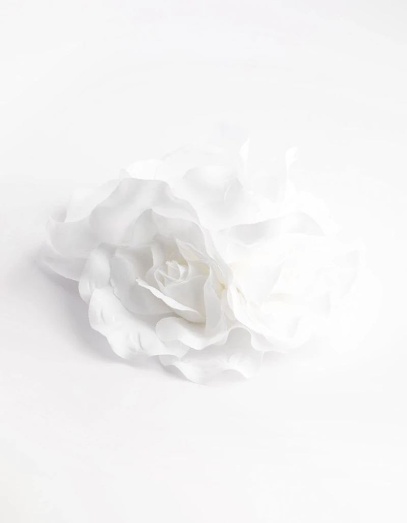 White Trio Rose Large Corsage Clip