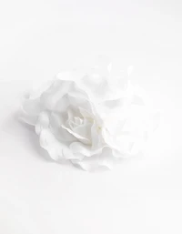 White Trio Rose Large Corsage Clip
