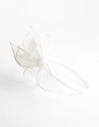 White Petal Sinamay Fascinator