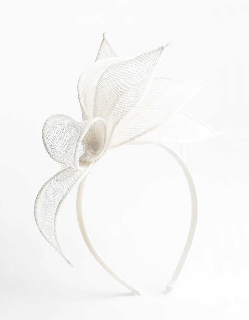White Petal Sinamay Fascinator
