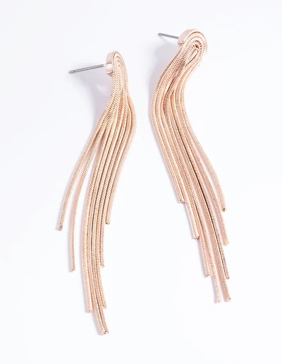 Rose Gold Mini Cup Chain Earrings