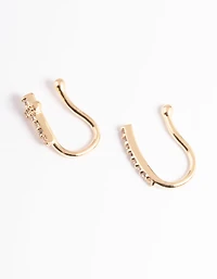 Gold Cubic Zirconia Faux Nose Ring Pack