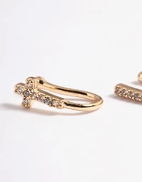 Gold Cubic Zirconia Faux Nose Ring Pack