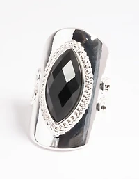 Silver Boho Stone Set Ring