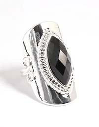 Silver Boho Stone Set Ring