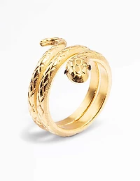 Gold Plated Stainless Steel Snake Ring
