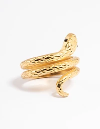 Anneau serpent en acier inoxydable plaqué or