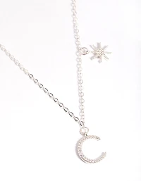 Silver Asymmetrical Celestial Necklace
