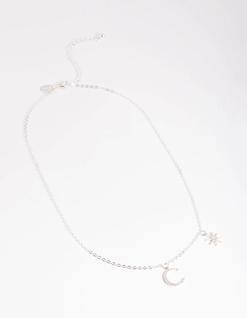 Silver Asymmetrical Celestial Necklace