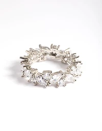 Rhodium Cubic Zirconia Vine Band Ring